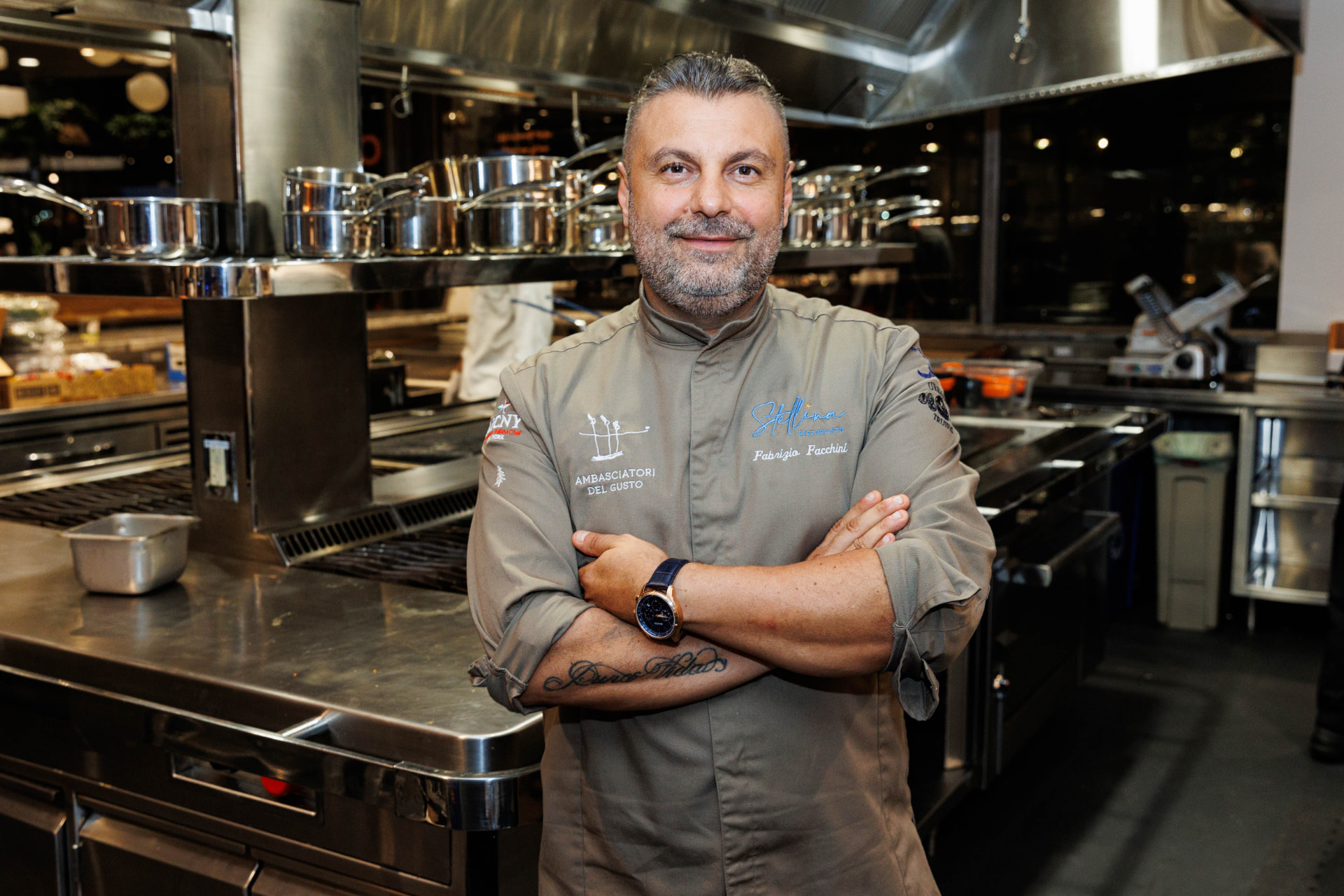 Chef Fabrizio Facchini in a professional kitchen